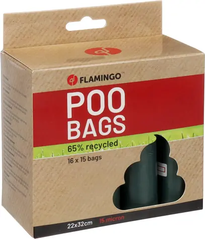 Flamingo POCO Vrecká na exkrementy zelené 16x15ks