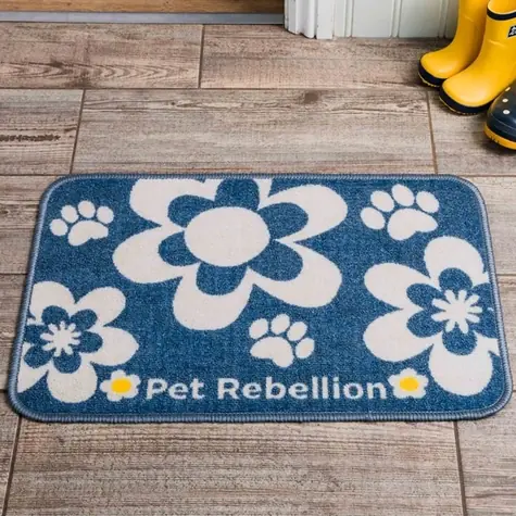 Pet Rebellion Dinner Mate Flowers Blue Koberček pod misku 40x60cm