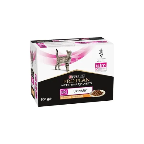 PURINA Pro Plan Veterinary Diets Urinary Kuracie 10x85 g / kapsičky pre mačky / podpora zdravia močových ciest