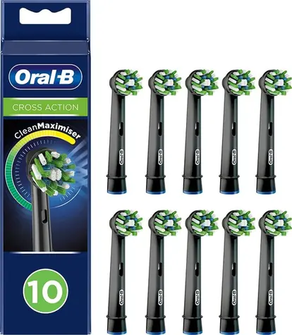 Oral-B Cross Action - CleanMaximiser (10ks) / náhradná hlavica rotačnej kefky / pre kefku Oral-B / čierna