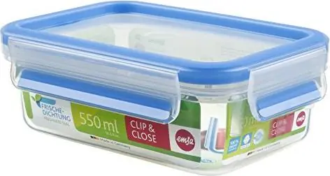 Emsa Clip &amp; Close 0.55 l modrá / Dóza na potraviny / BPA FREE