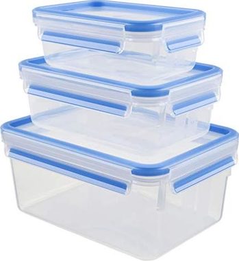 Emsa Clip &amp; Close súprava 3ks / Dózy na potraviny / BPA FREE / 0.55 l &amp; 1 l &amp; 2.3 l