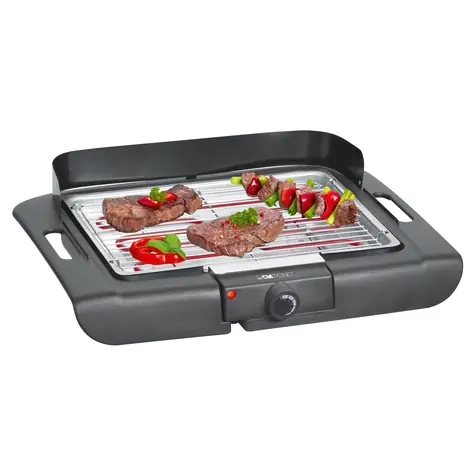 Clatronic BQ 3507 / stolný elektrický gril / 2000 W / Grilovacia plocha: 35.5 x 24.5 cm / termostat / veterná ochrana