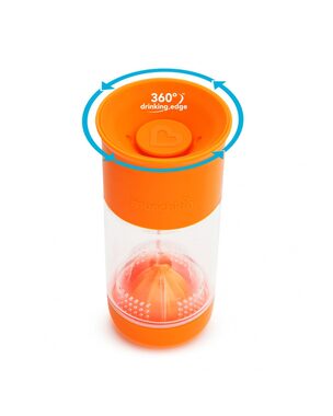 Munchkin - Netúkajúci hrnček s infuzérom 414 ml - oranžová / Od 18 mesiacov