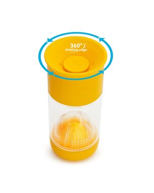 Munchkin - Netúkajúci hrnček s infuzérom 414 ml - žltá / Od 18 mesiacov