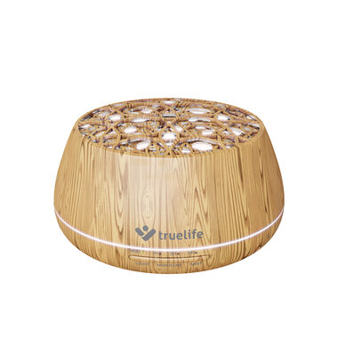 TrueLife AIR Diffuser D9 Smart hnedá / Aróma difuzér a zvlhčovač / repro / 400ml / 14 LED podsvietenie / dopredaj