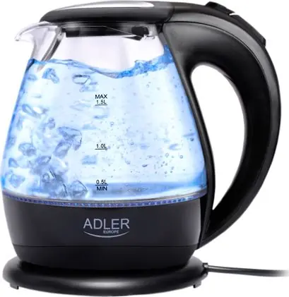 Adler AD 1224 čierna / rýchlovarná sklenená kanvica / 2200 W / 1.5 L 