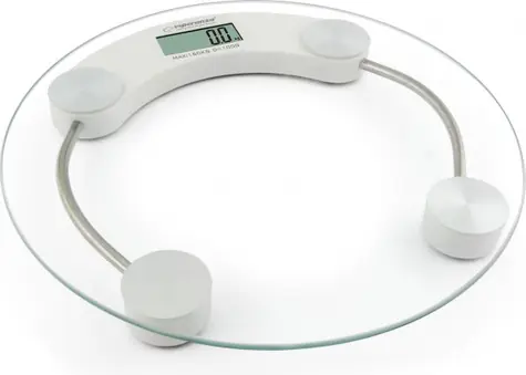 Esperanza EBS007W Jukari osobná digitálna váha priehľadná s bielou / 180 kg / tvrdené sklo / indikácia slabej batérie