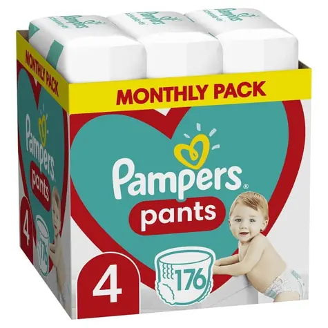 Pampers Pants Monthly Box (176 ks) / Plienkové nohavičky / Veľkosť 4 (9-14 kg)