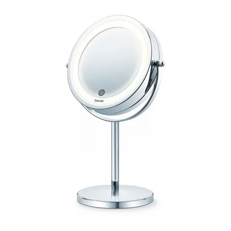 Beurer BS 55 kozmetické zrkadlo / Priemer: 13 cm / 2 zrkadlové plochy / LED svetlo / na batériu