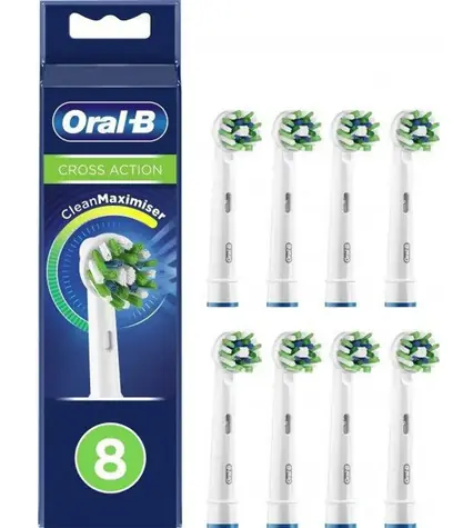Oral-B EB 50-8 CrossAction biela (8 ks) / náhradná hlavica rotačnej kefky / pre kefku Oral-B Cross Action / dopredaj