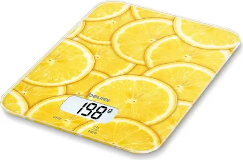 Beurer KS 19 lemon / digitálna kuchynská váha / max. 5 kg / funkcia TARE / g/lb/ml/oz