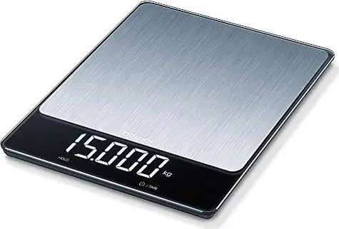 Beurer KS 34 XL nerez / digitálna kuchynská váha / max. 15 kg / funkcia TARE / g/kg/lb/oz
