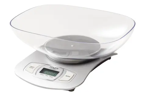 Adler AD 3137 strieborná / Kuchynská váha s miskou / 5 kg / LCD / TARE