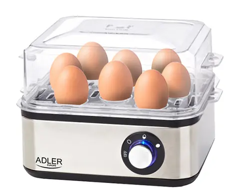 Adler AD 4486 strieborná / Varič vajec / 800 W / až 8 vajec