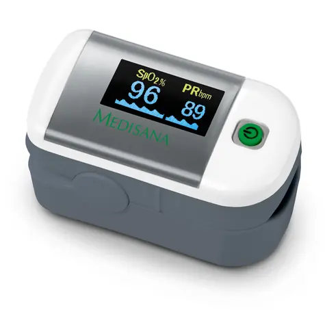 Medisana PM 100 strieborno-biela / pulzný oxymeter / OLED displej / 2 x AAA / meranie spO2 + tepu