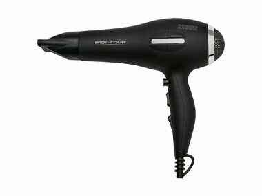 ProfiCare HT 3017 čierna / Fén / 2200W / 3 teploty / 2 rýchlosti / Ionizácia / Cool Shot