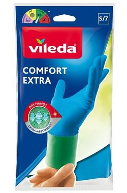 Vileda Comfort Extra (veľkosť M) / Ochranné rukavice na upratovanie / protišmyková úprava / 1 pár