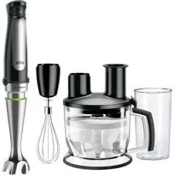 Braun MQ7075X X MultiQuick 7 čierna / tyčový mixér / 1000W / 600ml nádoba / sekacia nádoba / šľahací nástavec