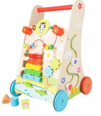 Small Foot Drevené chodítko kvetinová lúka / od 12 mesiacov