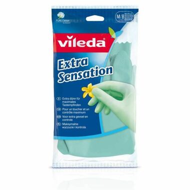Vileda Extra Sensation (Veľkosť M) / Ochranné rukavice na upratovanie / protišmyková úprava / 1 pár