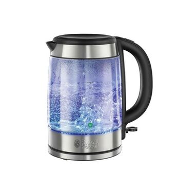 Russell Hobbs Glass 21600-57 strieborná / rýchlovarná kanvica / 2200W / 1.7L / priehľadná