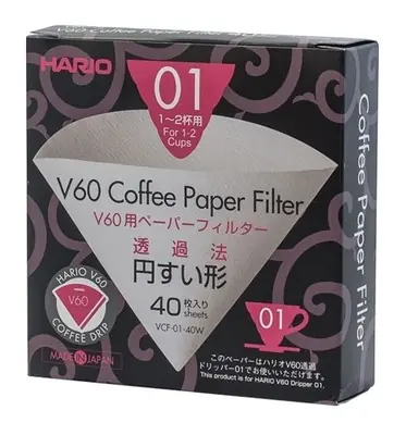 Hario papierové filtre 40 ks / pre V60-01 