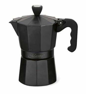 Maestro MR-1666-3 čierna / Moka kanvička / 3 šálky