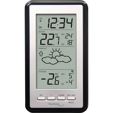 TechnoLine WS 9130 strieborná / hodiny / teplota / predpoveď / 2x AAA