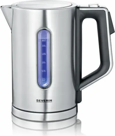 Severin WK 3418 strieborná / Rýchlovarná kanvica / 3000W / 1.7 l / nerez