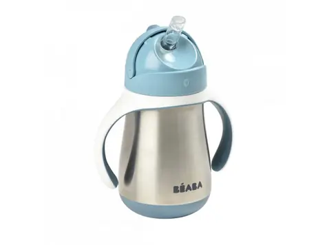 Beaba Hrnček termoizolačný so slamkou nerez 250ml modrá