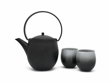 Bredemeijer Sendai Kanvička na čaj + 2 šálky čierna / 1.2 l / kanvička liatina / šálky porcelán