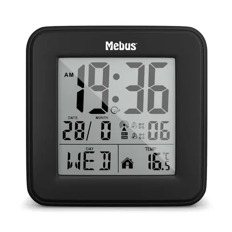 Mebus 25595 Radio alarm clock / Rádiom riadený budík / 1 x AA