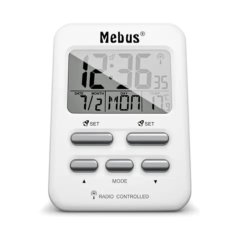 Mebus 25800 Radio alarm clock / Rádiom riadený budík / 2 x AAA 