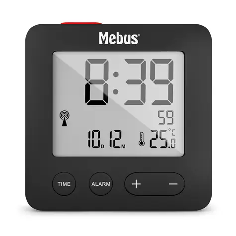 Mebus 25801 Radio alarm clock / Rádiom riadený budík / 2 x AAA 