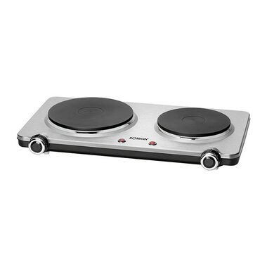Bomann DKP 5033 E CB čierno strieborná / Elektrický dvojplatničkový varič / 2500 W / 185 mm 1500 W + 155 mm 1000 W