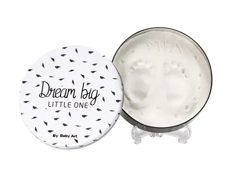 Baby Art Magic Box Round Black &amp; White / rámček na odtlačok ručičky alebo nožičky