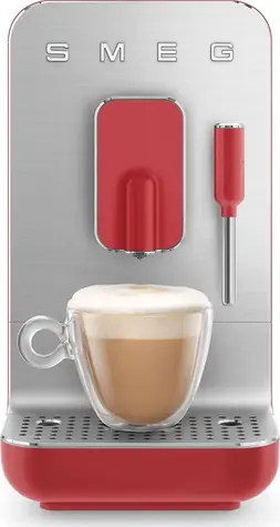 SMEG BCC02RDMEU červená / automatický kávovar / 1350 W / 1.4 l / 19 bar / napeňovacia tryska