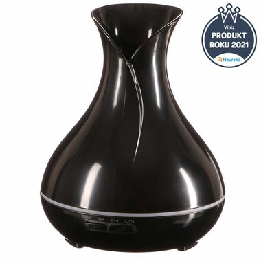 SIXTOL Vulcan čierny lesk / Aróma difúzer / 350ml / 12 W / Automatické vypnutie