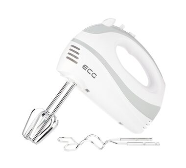 ECG RS 200 biela / ručný šľahač / 200W / 5 rýchlostí / turbo / šľahanie / hnetanie / metly + háky 