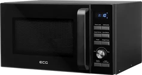 ECG MTD 2590 GBS čierna / Mikrovlnná rúra s grilom / 1000 W / 25 L / 5 úrovní ohrevu / 9 programov 