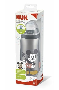 NUK Fľaša na pitie 450 ml Mickey Mouse sivá