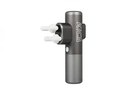 KiCA 3 masážna pištoľ šedá / 2 masážne hlavice / 3 režimy / 3 výmenné hlavice / USB-C 