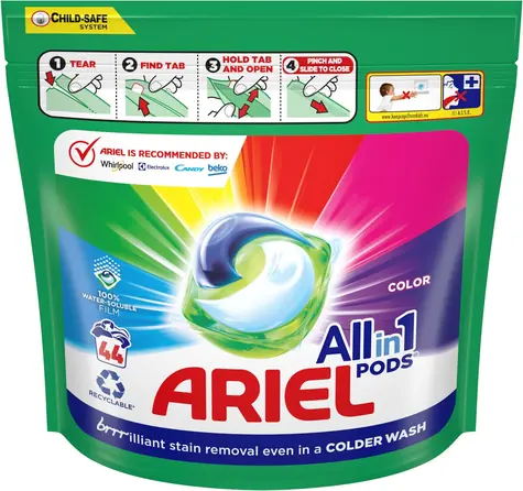 Ariel All-in-1 Pods Color 44 kapsúl / Gélové kapsule na farebnú bielizeň 