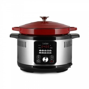 Lauben OvenSafe Multicooker 6000RS červená / Multifunkčný hrniec / 1500W / 6L / 10 programov / dopredaj