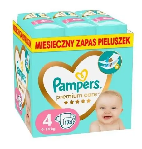 Pampers Premium Care 9-14kg (174ks) / Plienky / Veľkosť 4 (9-14 kg)