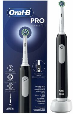 Oral-B Pro Series 1 Cross Action čierny / Elektrická zubná kefka / oscilačné / 3 režimy / senzor tlaku 