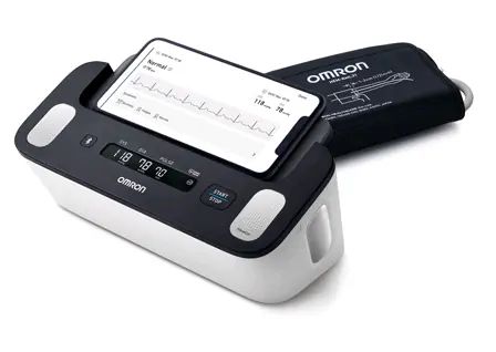 Omron Complete šedá / Digitálny tonometer s EKG 2v1 na paži / bluetooth / mobilné aplikácie 