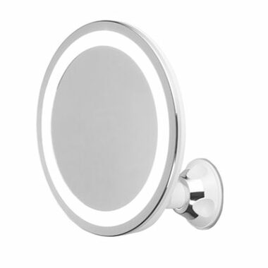 Adler AD 2168 / zrkadlo do kúpeľne s LED svetlom / 5x Zväčšenie / Priemer: 20 cm / 3x AAA