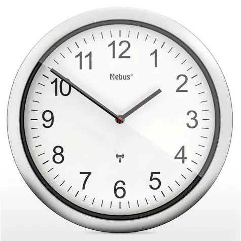 Mebus 19809 - Rádiom riadené nástenné hodiny / 25 cm / 1x AA